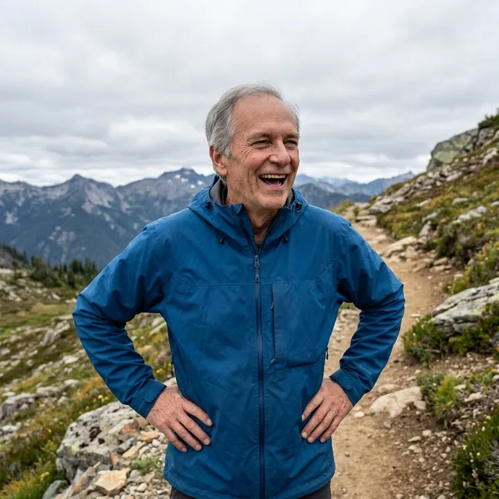 Active man over 40 hiking a mountain trail, the kind of daily routine SodaPeak is designed to support